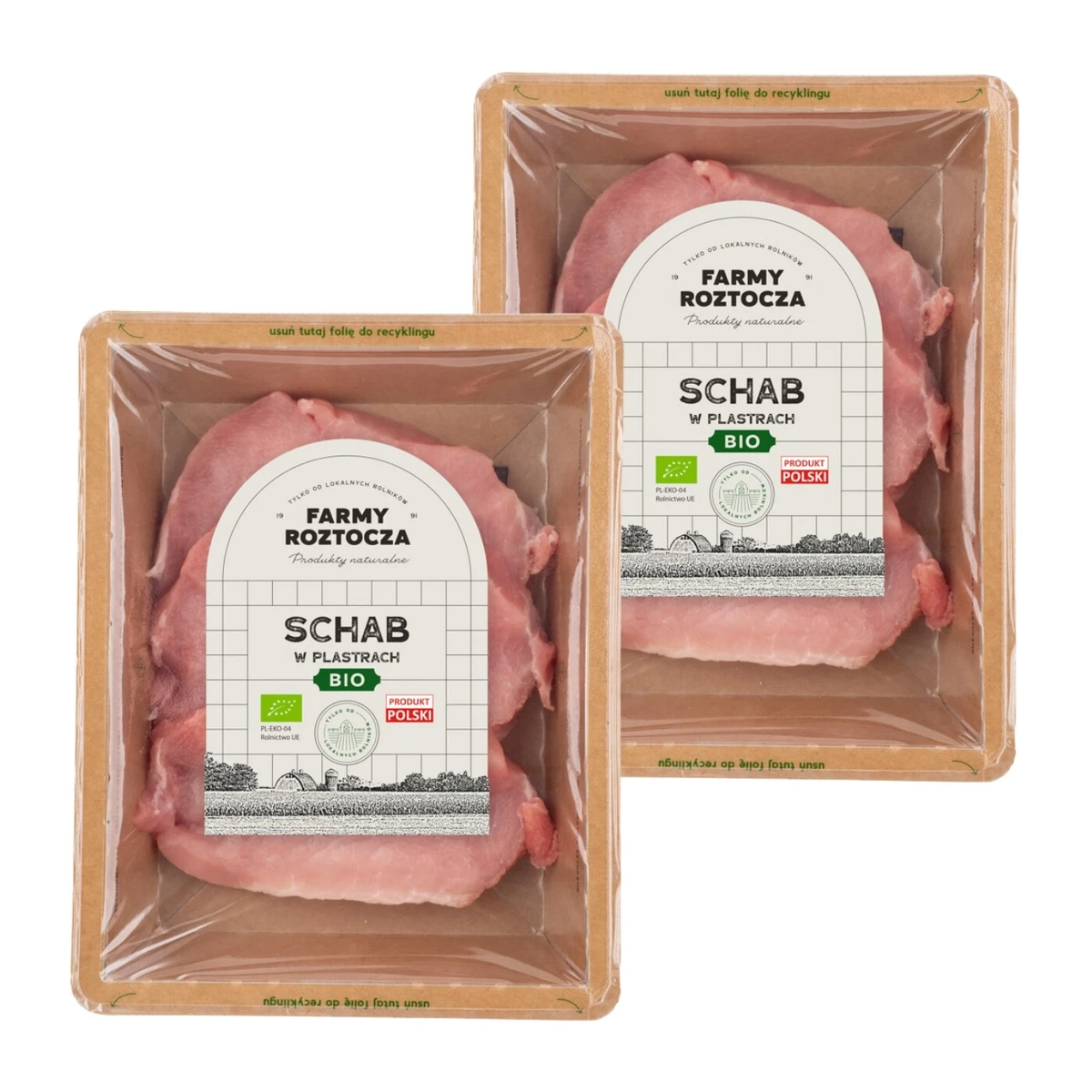 Zestaw mięsa Bio: 2 opakowania schab wieprzowy w plastrach, Farmy Roztocza