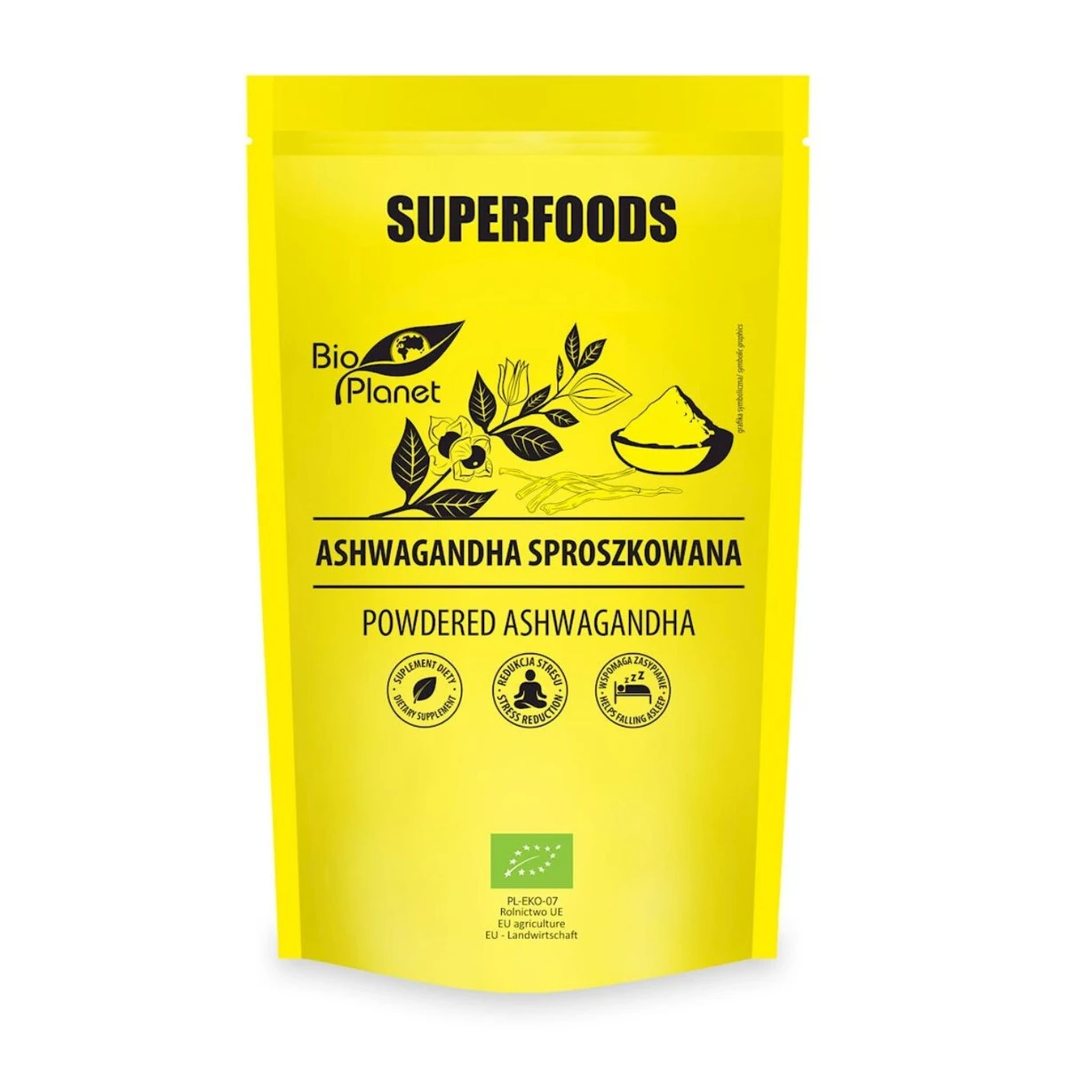 Ashwagandha sproszkowana Bio, 150g, Bio Planet