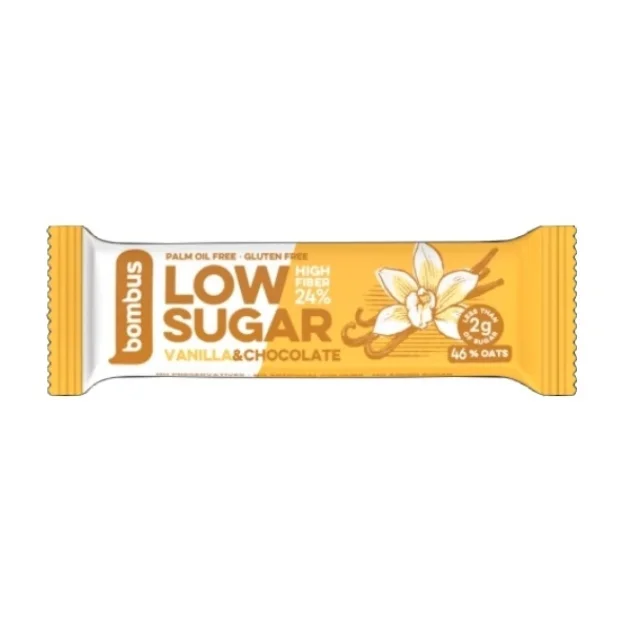 Baton Low Sugar wanilia-czekolada bez glutenu, 40 g, Bombus