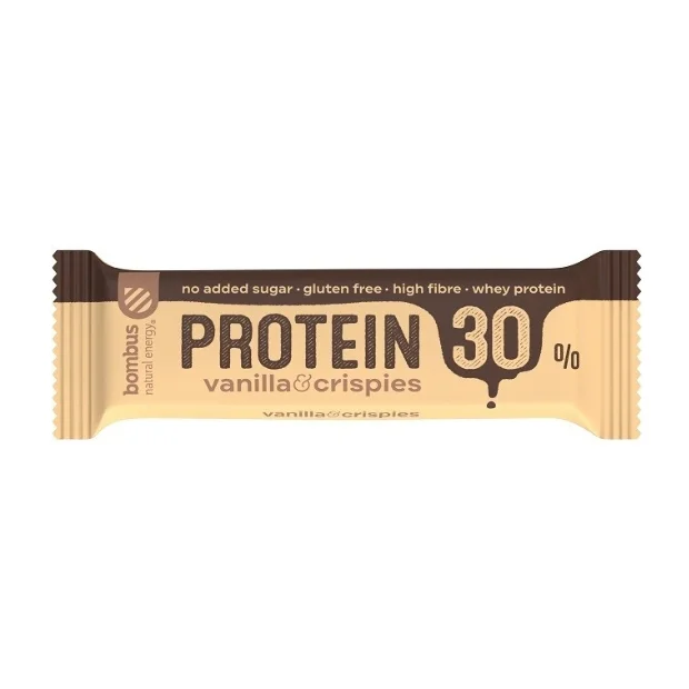 Baton Protein 30% wanilia-chrupki bez glutenu, 50 g, Bombus