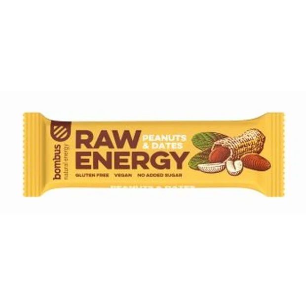 Baton Raw Energy orzech ziemny - daktyl bez glutenu, 50 g, Bombus