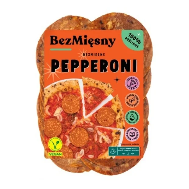 Bezmięsne pepperoni w plastrach, 100g, BezMięsny 