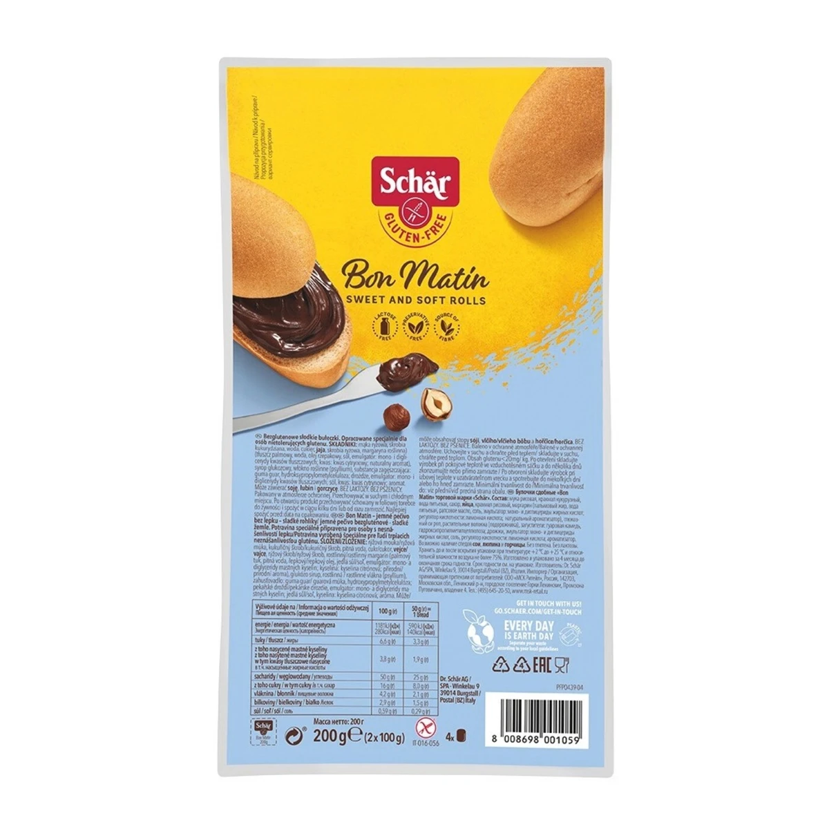 Bon matin - słodkie bułeczki, bezglutenowe, 4 x 50 g, Schär