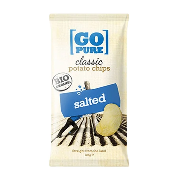 Chipsy solone bez glutenu Bio, 125 g, GoPure
