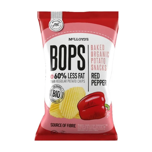 Chipsy ziemniaczane pieczone paprykowe bez glutenu Bio, 85 g, McLloyd’s