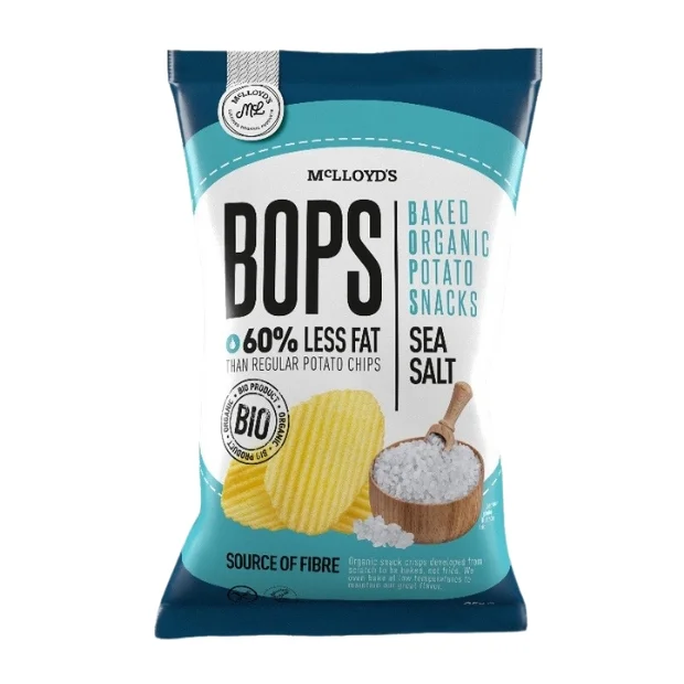 Chipsy ziemniaczane pieczone z solą morską bez glutenu Bio, 85 g, McLloyd’s 