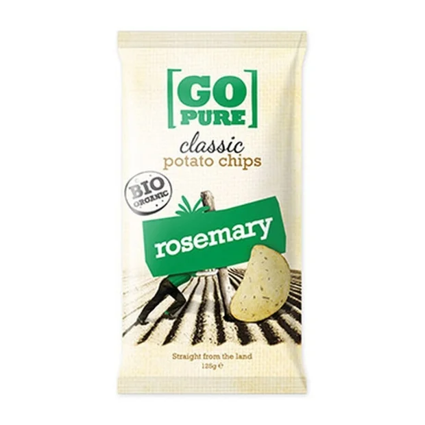 Chipsy z rozmarynem bez glutenu Bio, 125 g, GoPure