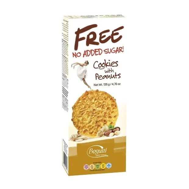 Ciasteczka z orzeszkami arachidowymi bez cukru, 135 g, Bogutti