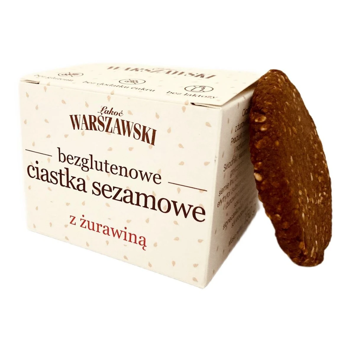 Ciastka sezamowe z żurawiną bezglutenowe, Baton Warszawski