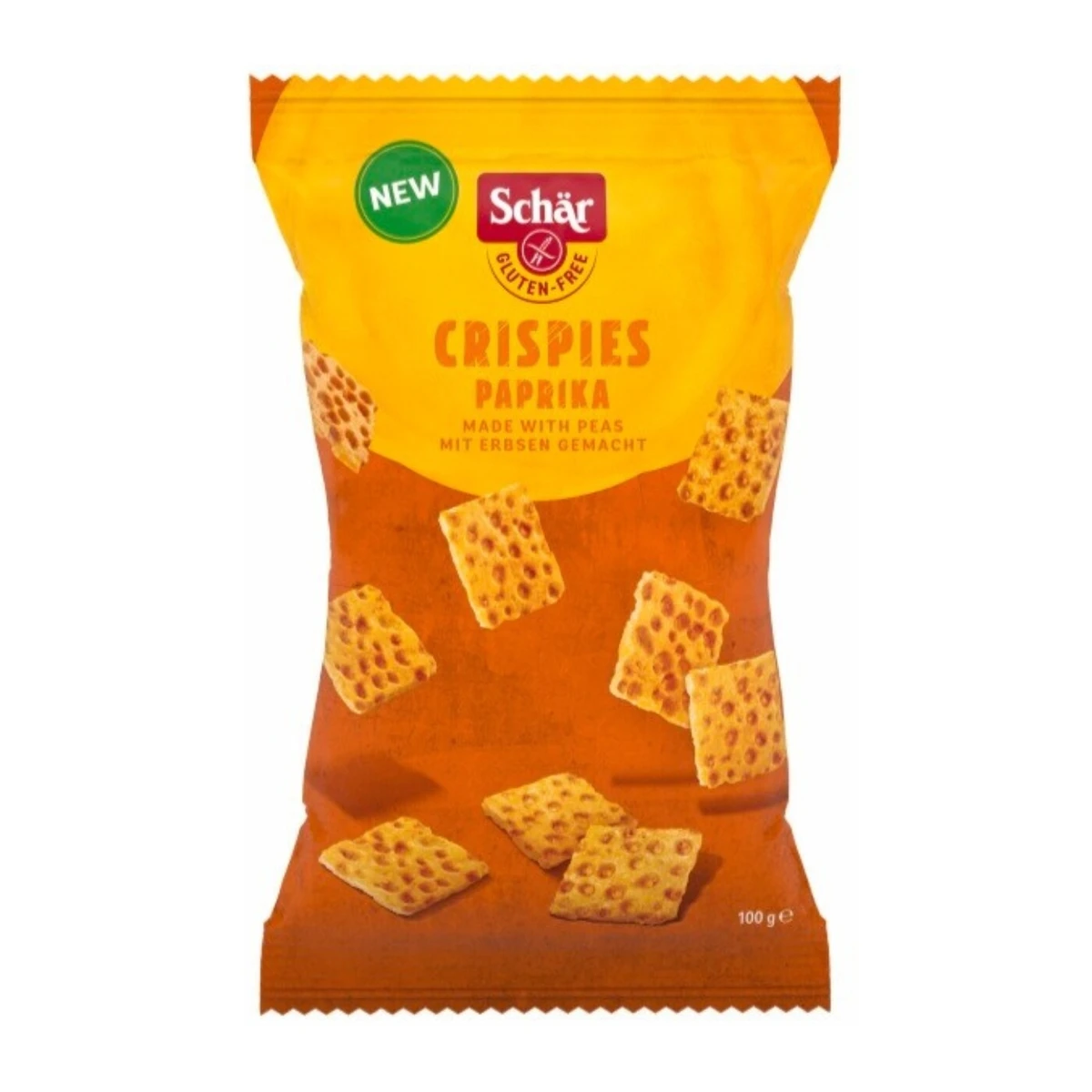 Crispies – przekąska z grochu o smaku paprykowym, bezglutenu, Schär
