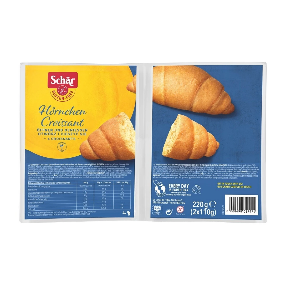 Croissant 4 szt. bezglutenowy, Schär