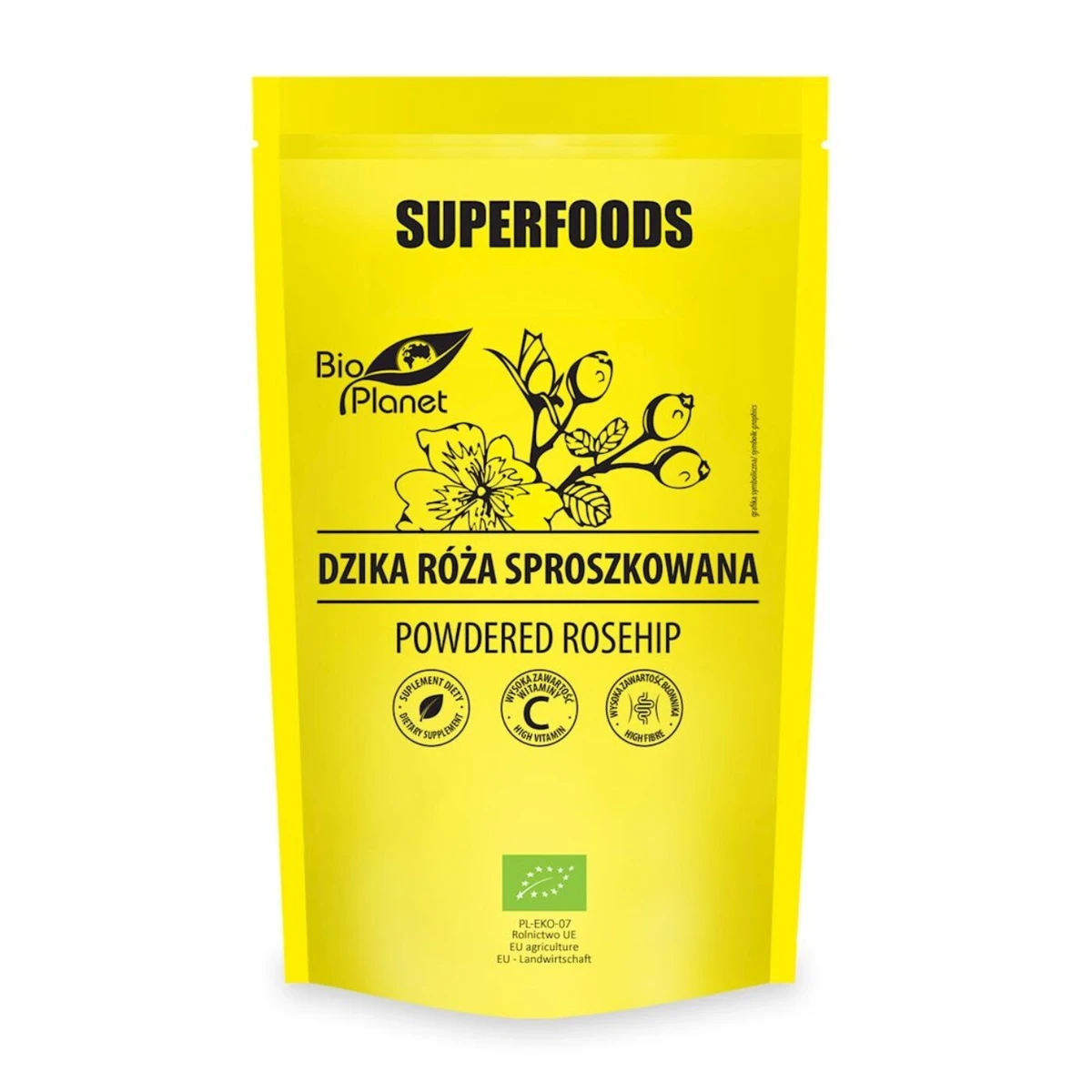 Dzika róża sproszkowana Bio, 150g, Bio Planet