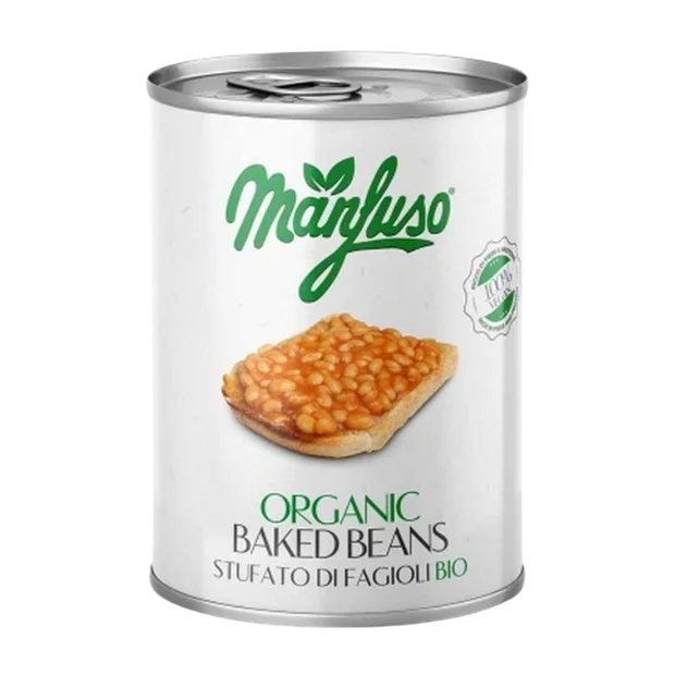 Fasola biała w sosie pomidorowym Bio, 400 g, Manfuso