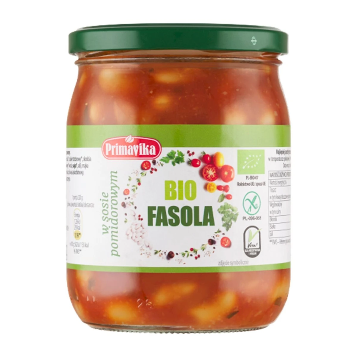  Fasola w sosie pomidorowym bezglutenowa Bio, Primavika