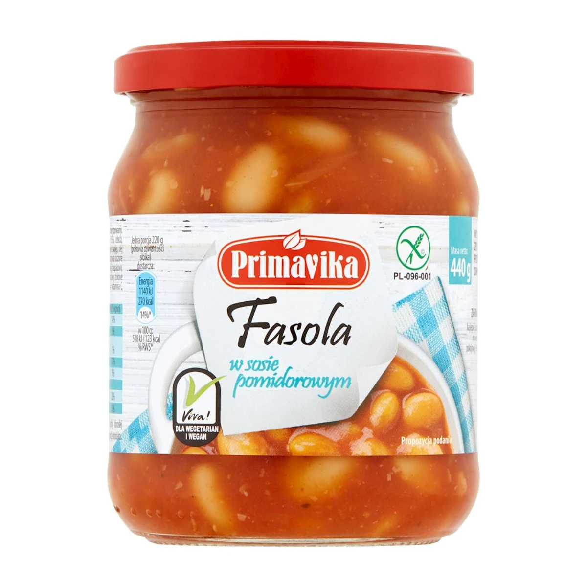 Fasola w sosie pomidorowym bezglutenowa, Primavika