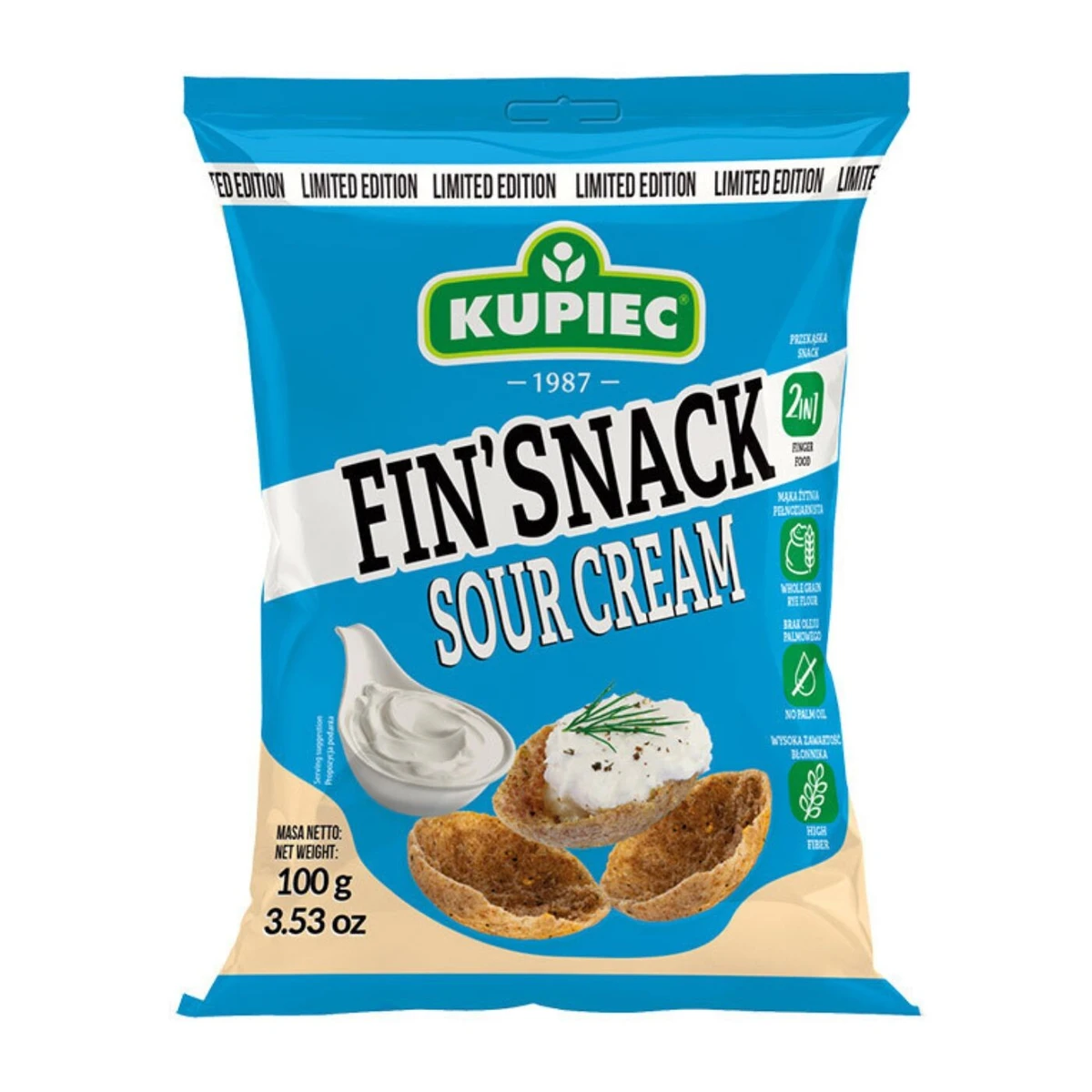 Fin’snack snacki żytnie o smaku kwaśnej śmietany, Kupiec