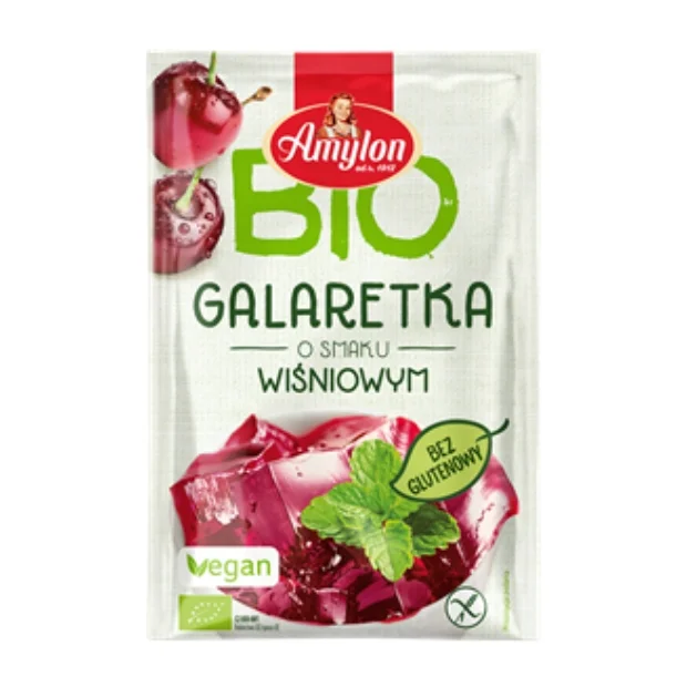Galaretka z agarem o smaku wiśniowym bezglutenowa Bio, 40 g, Amylon
