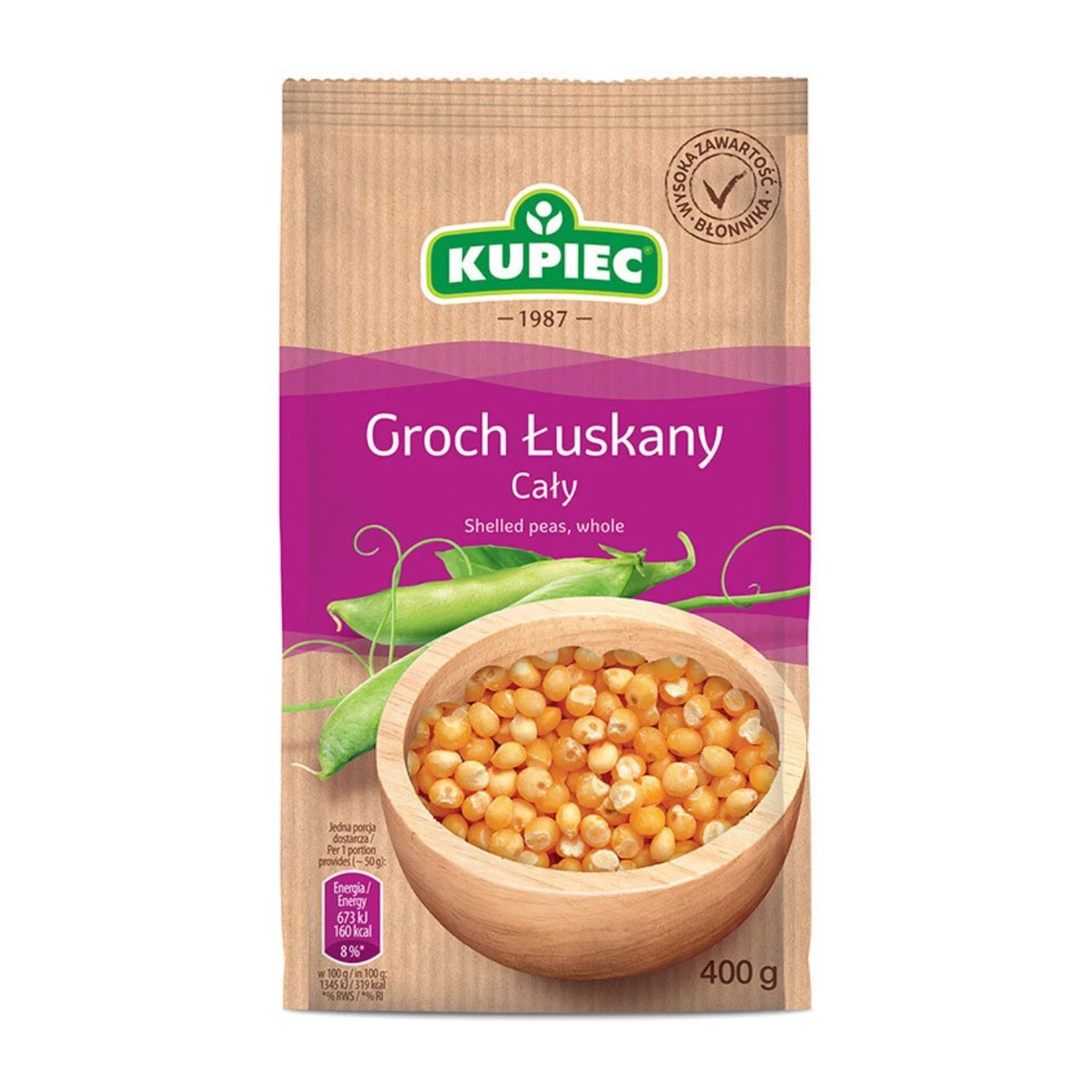 Groch łuskany cały, Kupiec  