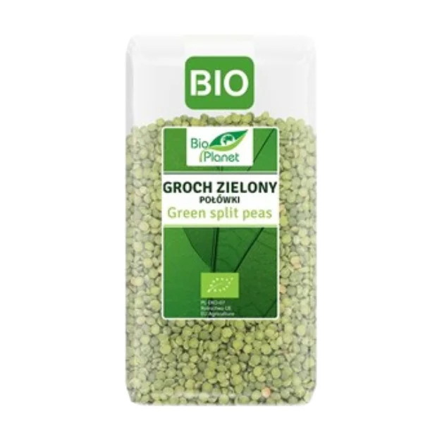Groch zielony połówki Bio, 500 g, Bio Planet