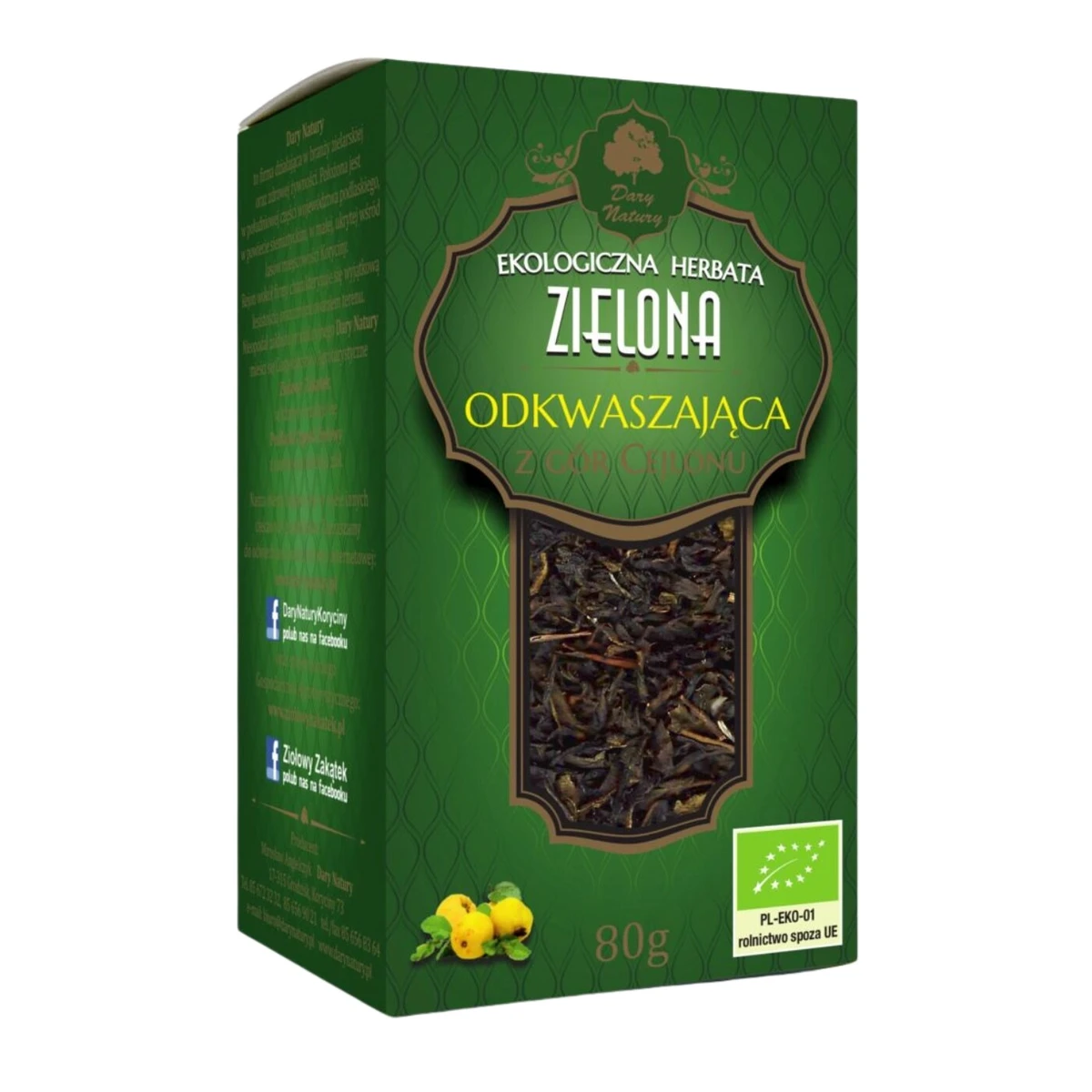 Herbata zielona odkwaszająca Bio, Dary Natury