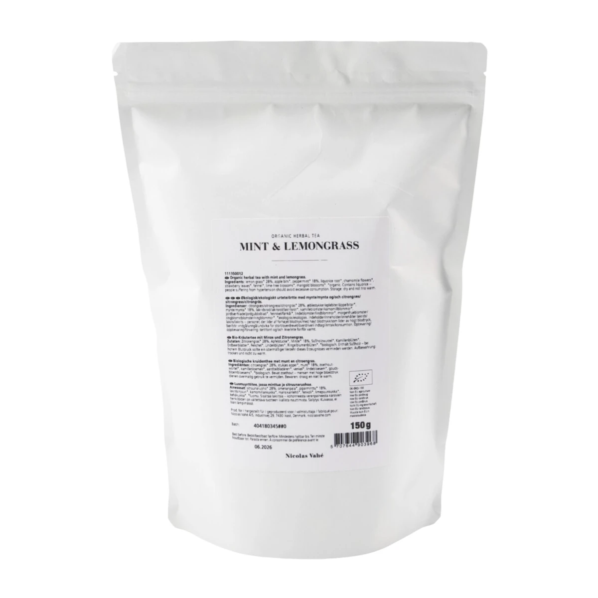 Herbata ziołowa mięta i trawa cytrynowa, 150g, Nicolas Vahé