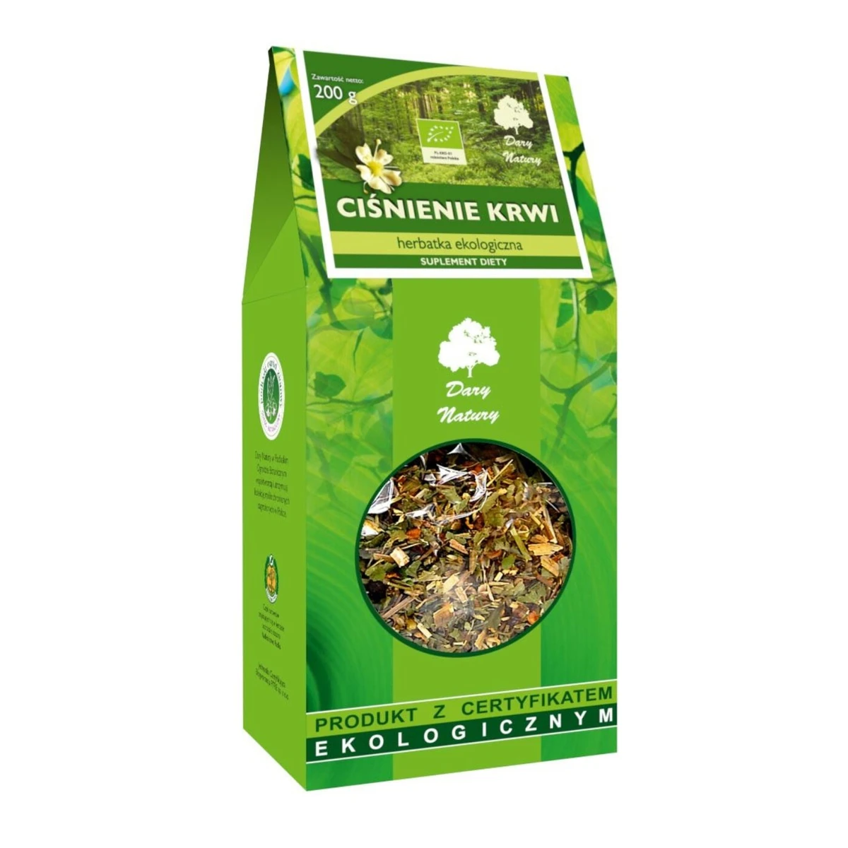 Herbatka ciśnienie krwi Bio, 200 g, Dary Natury