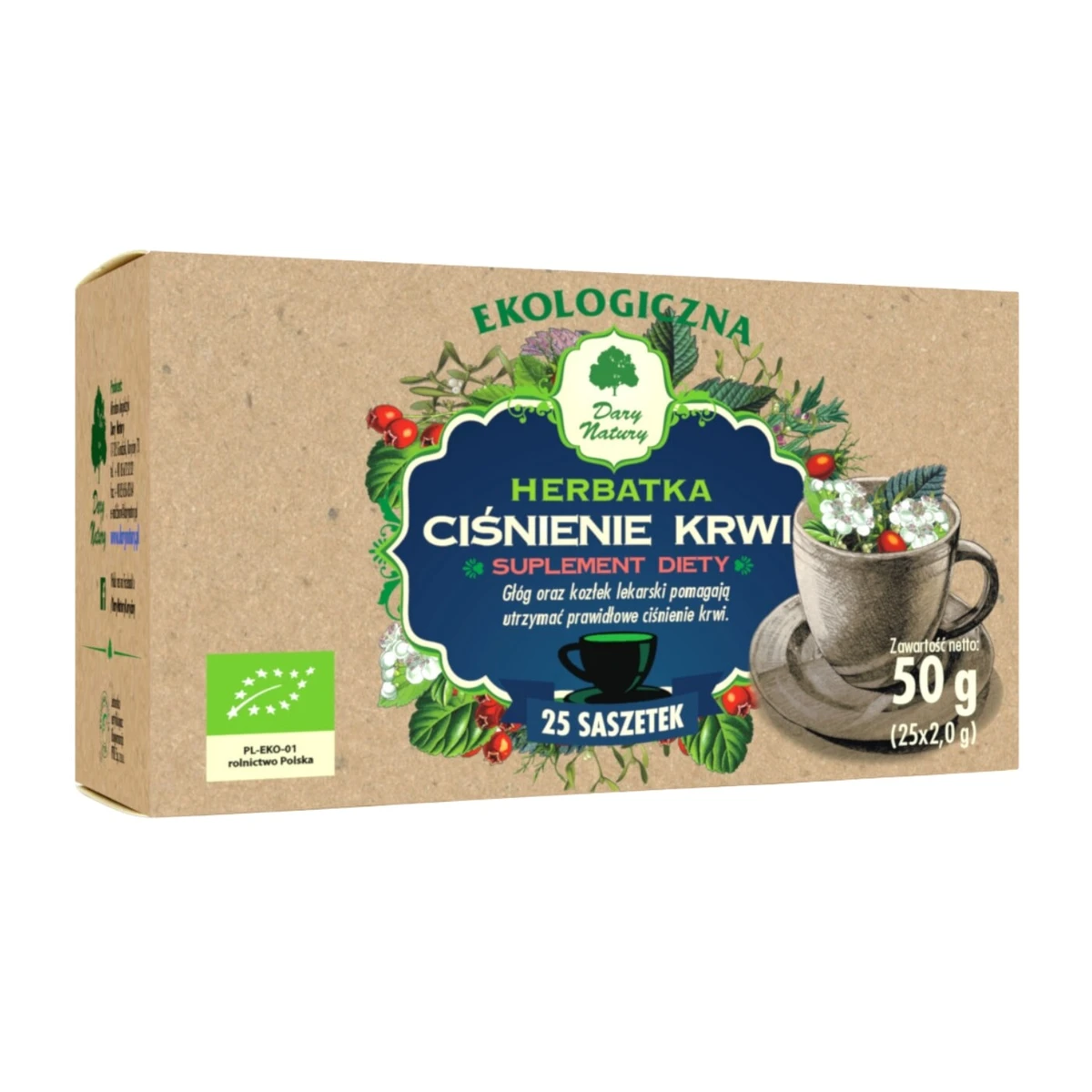 Herbatka ciśnienie krwi Bio, saszetki, Dary Natury