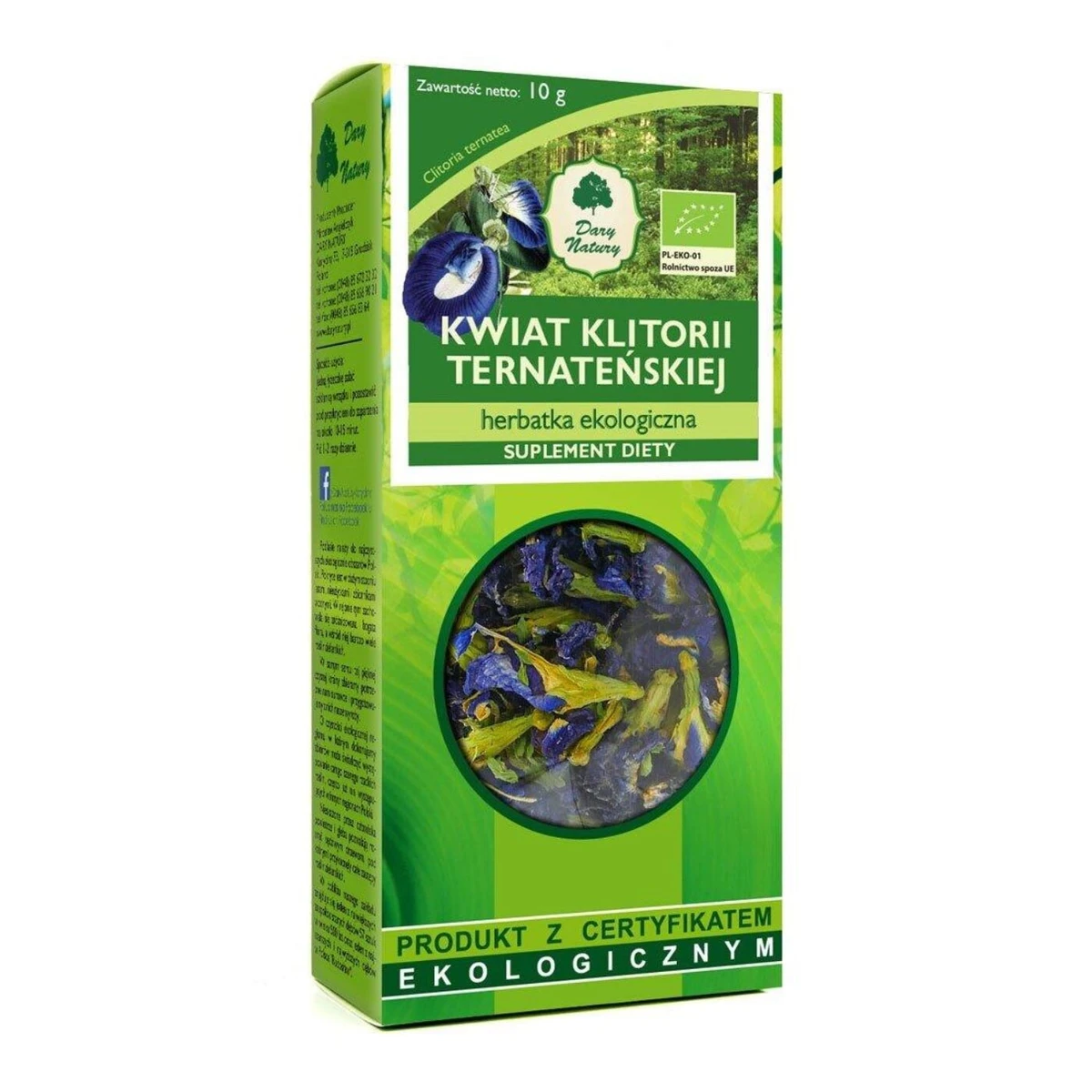 Herbatka kwiat klitorii ternateńskiej Bio, Dary Natury  