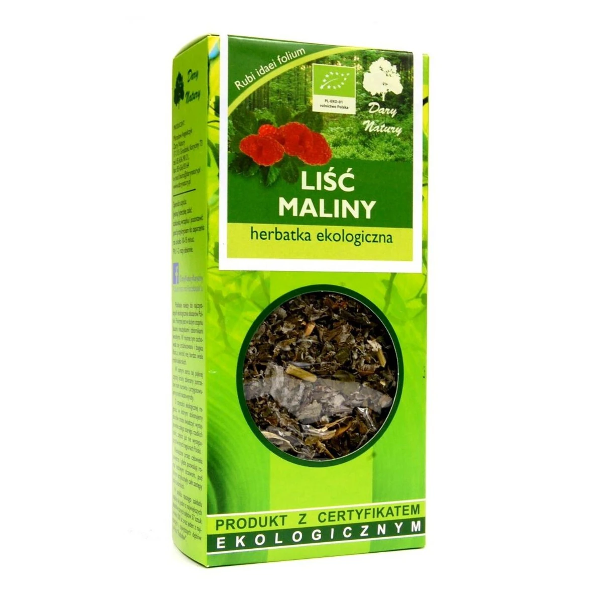 Herbatka liść maliny Bio, Dary Natury 