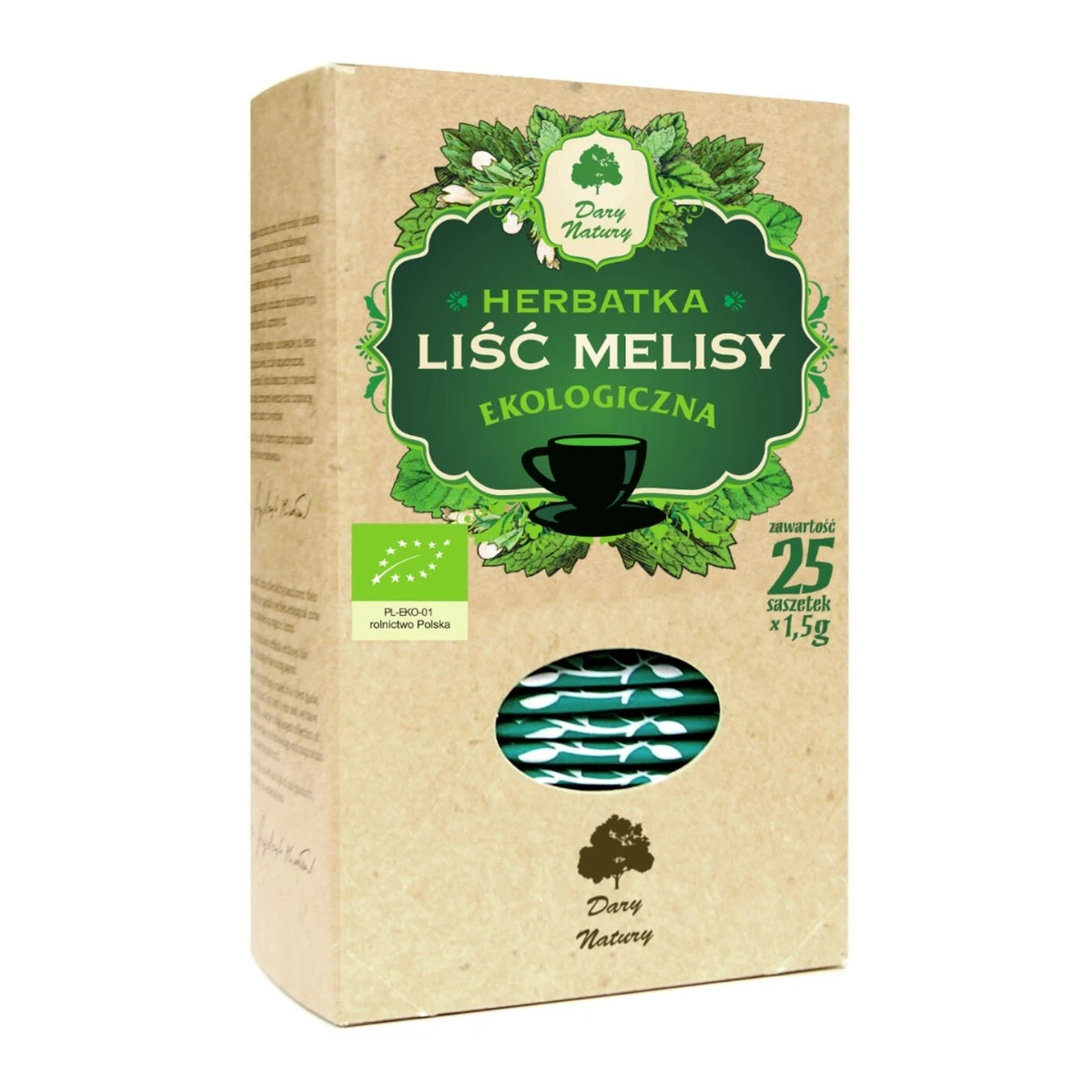 Herbatka liść melisy Bio, saszetki, Dary Natury 