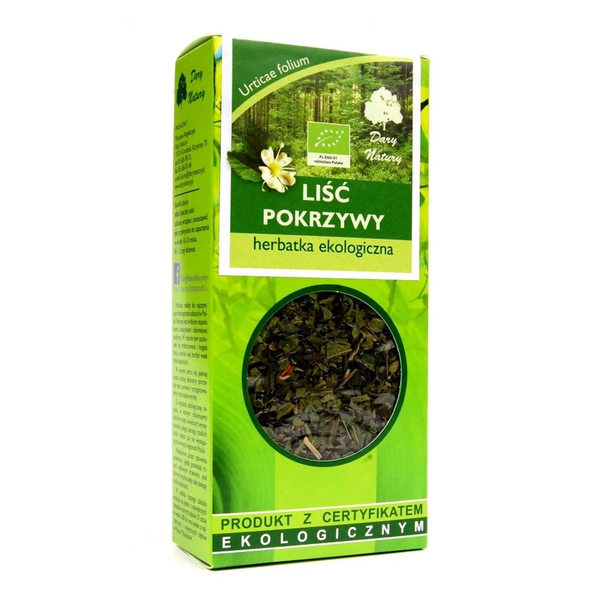 Herbatka liść pokrzywy Bio, 25g, Dary Natury 
