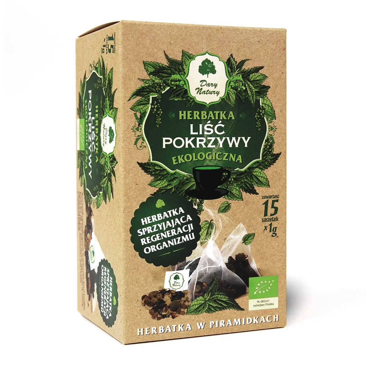 Herbatka liść pokrzywy Bio, saszetki, Dary Natury