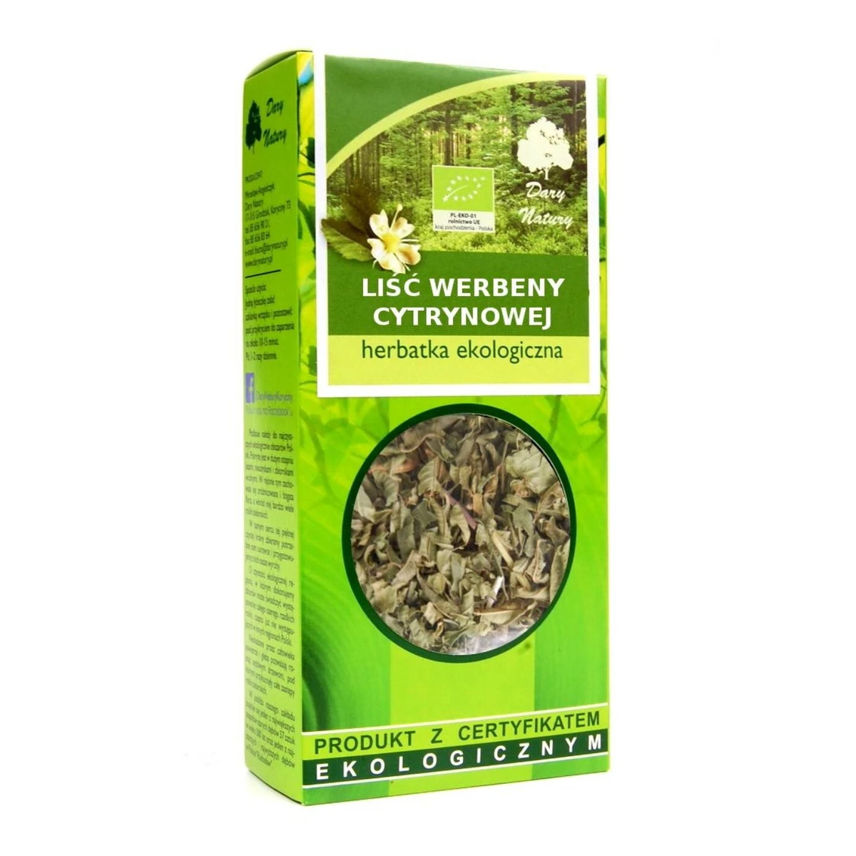 Herbatka liść werbeny cytrynowej Bio, Dary Natury 