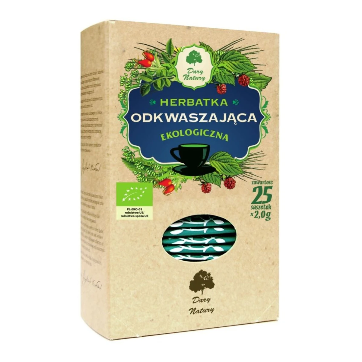 Herbatka odkwaszająca Bio, saszetki, Dary Natury