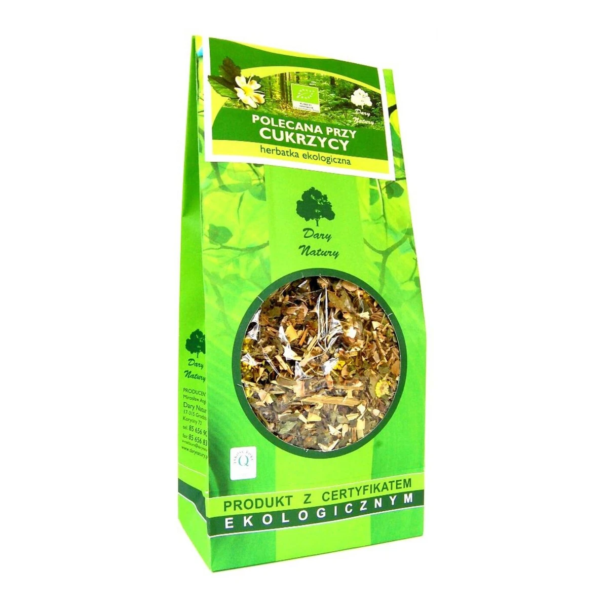 Herbatka polecana przy cukrzycy Bio, 150g, Dary Natury