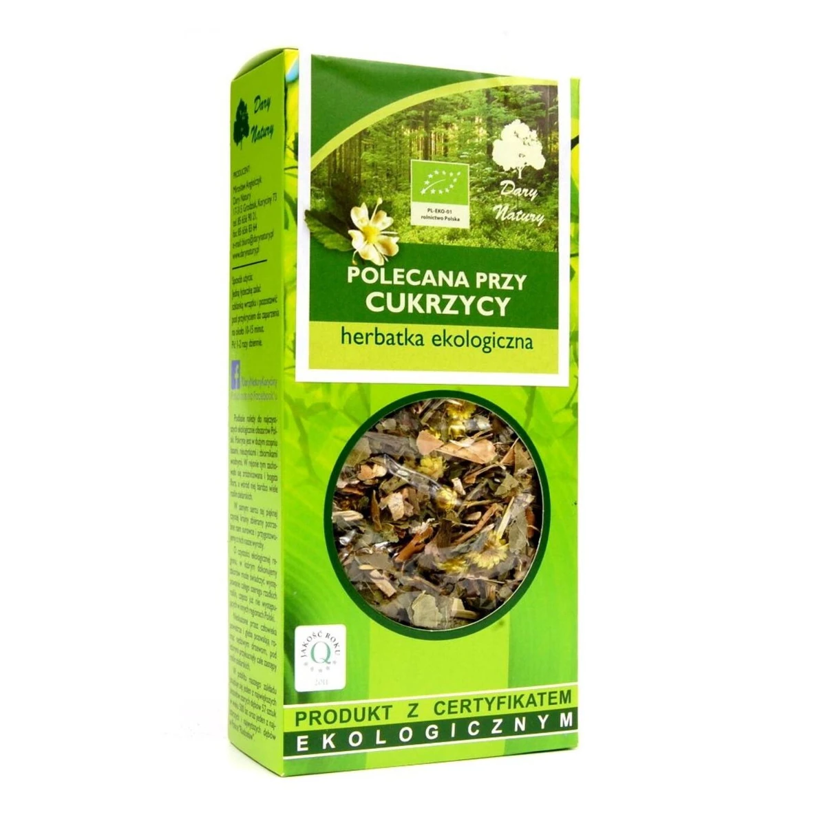 Herbatka polecana przy cukrzycy Bio, 50g, Dary Natury