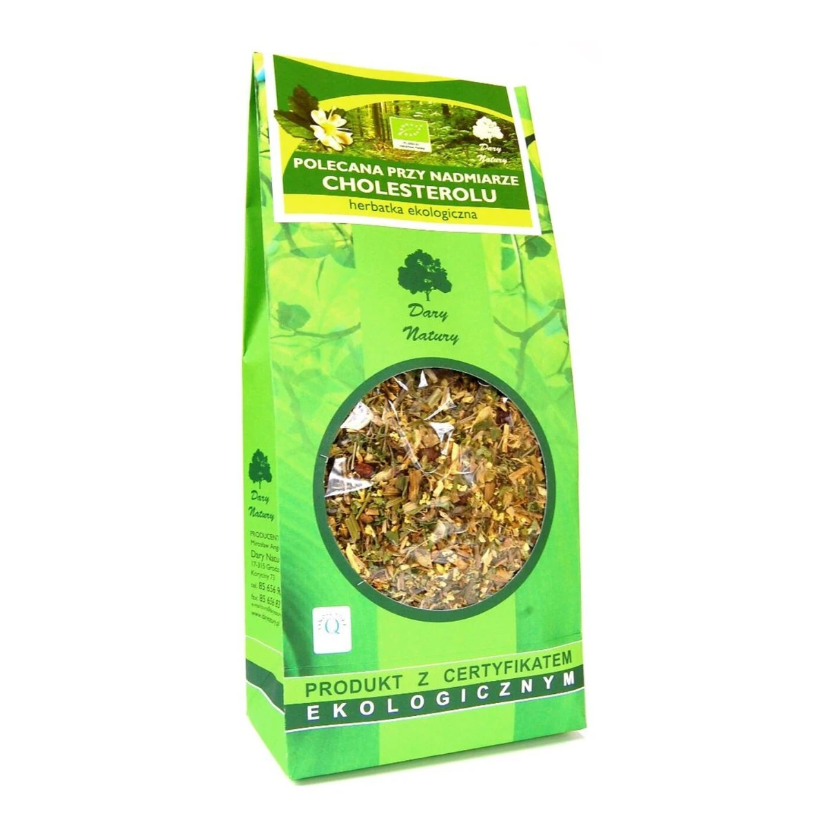 Herbatka polecana przy nadmiarze cholesterolu Bio, 200g, Dary Natury