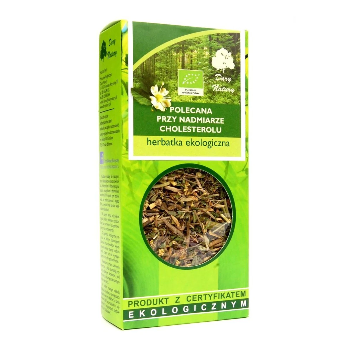 Herbatka polecana przy nadmiarze cholesterolu Bio, 50g, Dary Natury