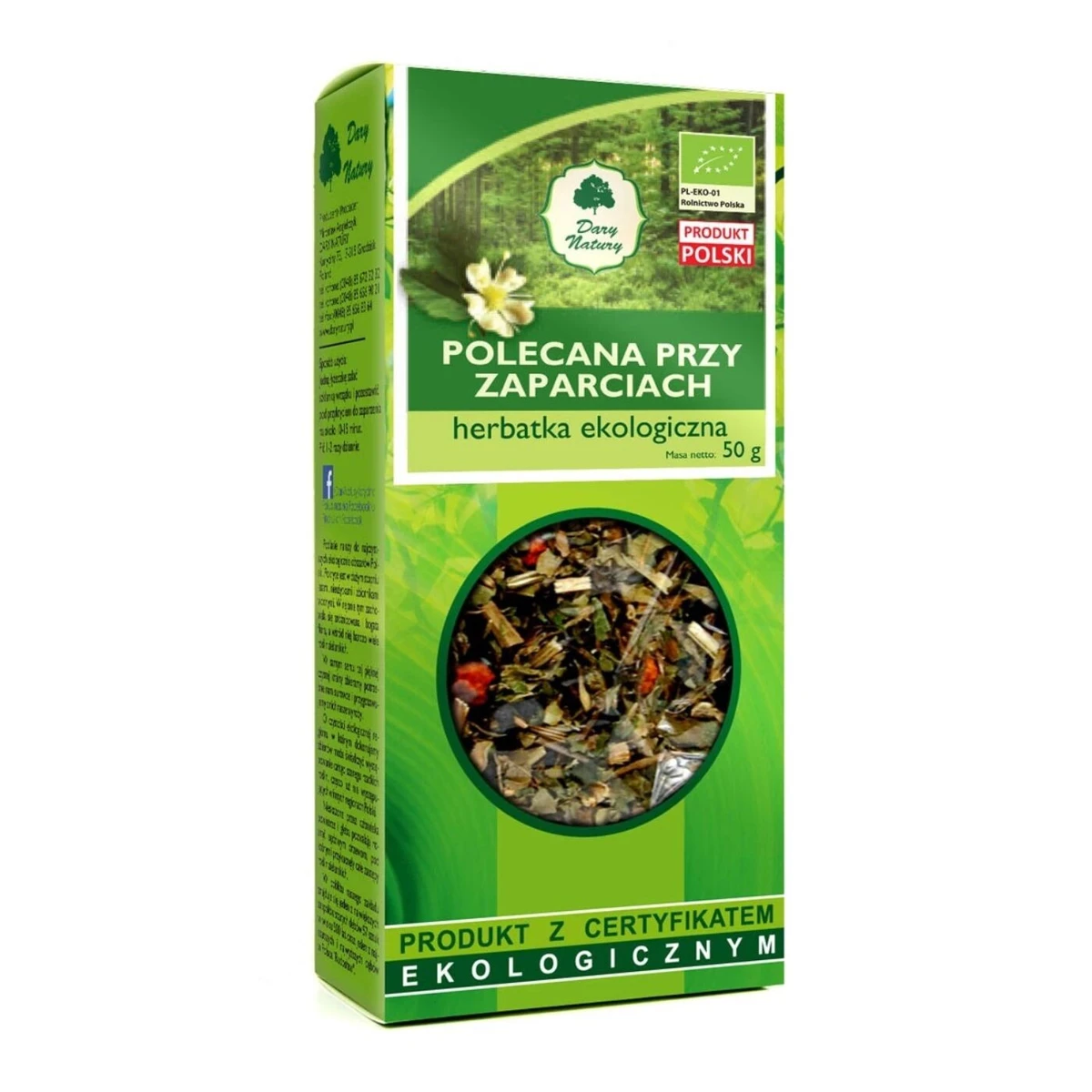 Herbatka polecana przy zaparciach Bio, Dary Natury