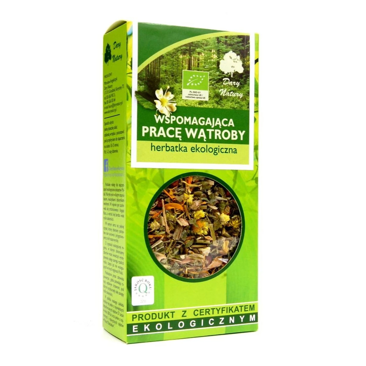 Herbatka wspomagająca pracę wątroby Bio, 50g, Dary Natury