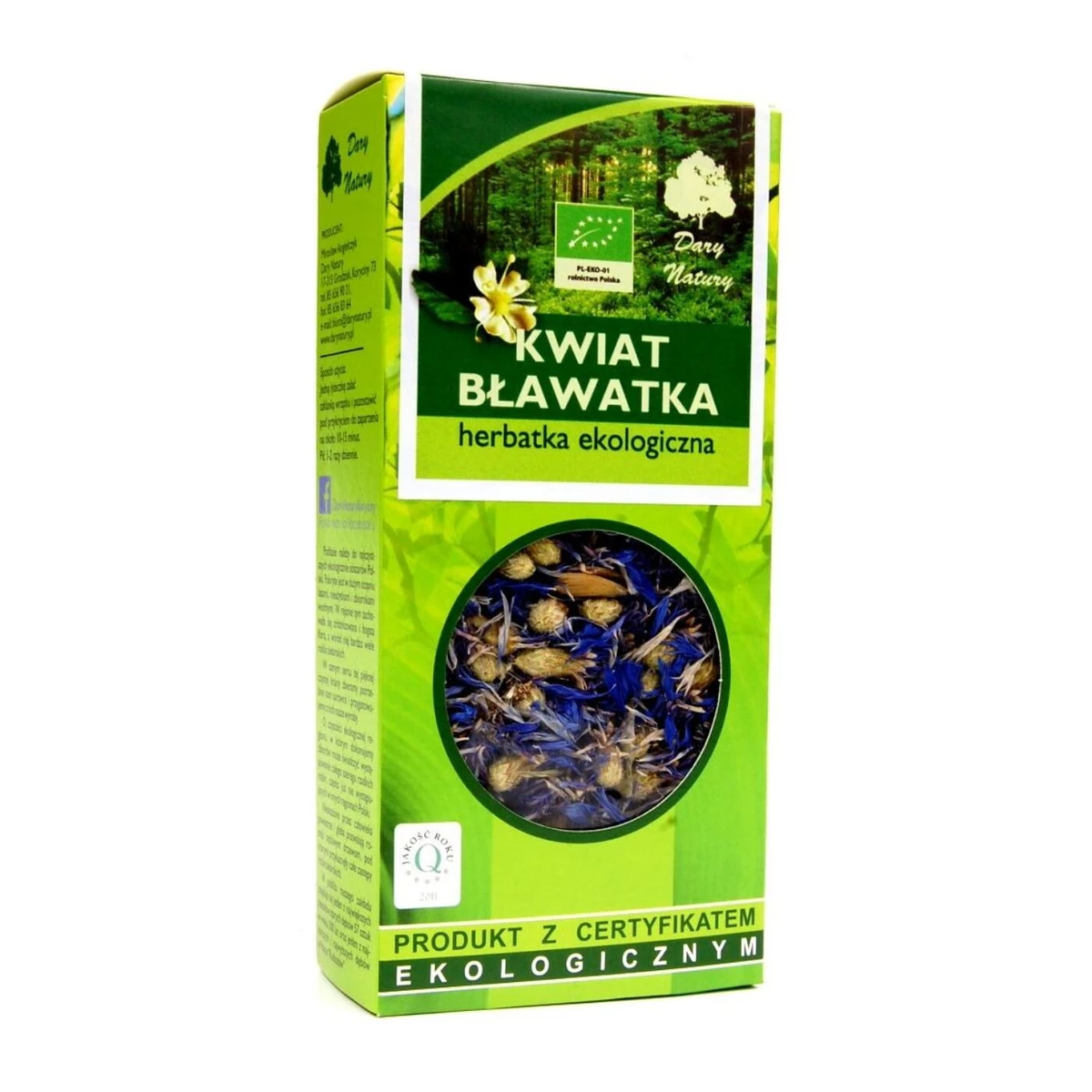 Herbatka z kwiatu bławatka Bio, Dary Natury