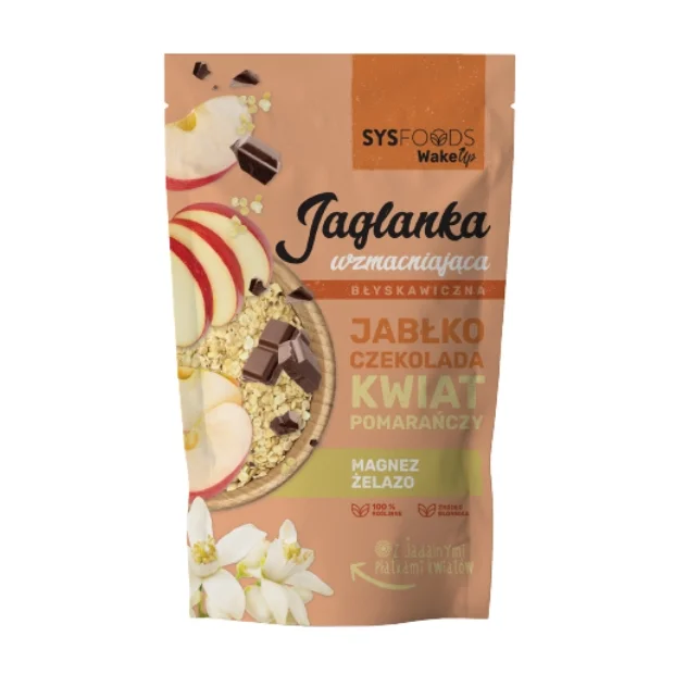 Jaglanka Wzmacniająca z jabłkiem, czekoladą, kwiatem pomarańczy, 300 g, Dania Babci Zosi