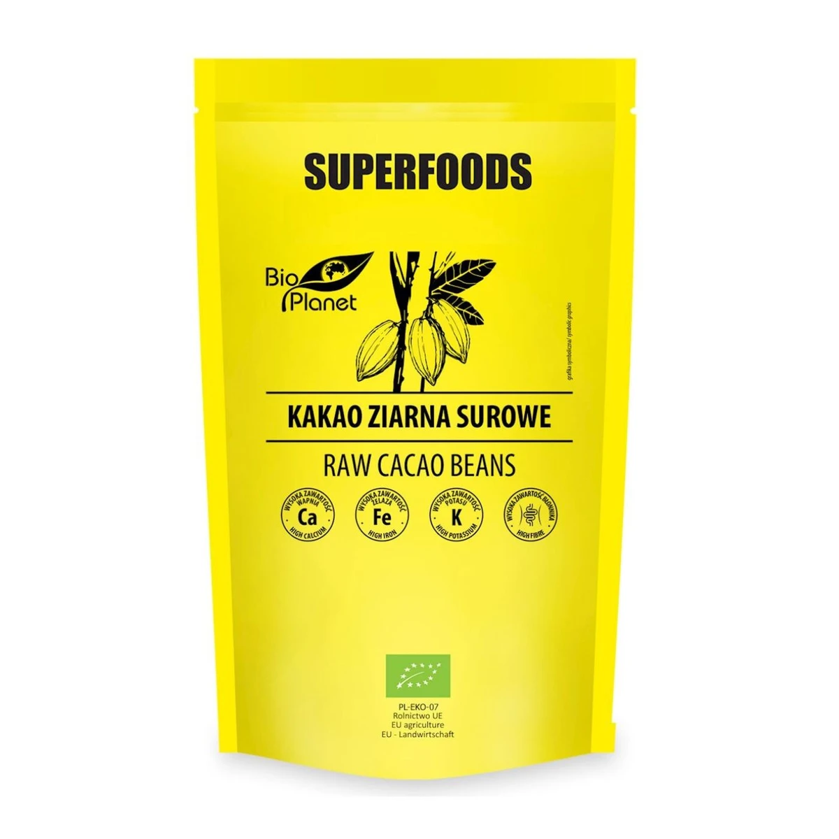 Kakao ziarna surowe Bio, 200g, Bio Planet