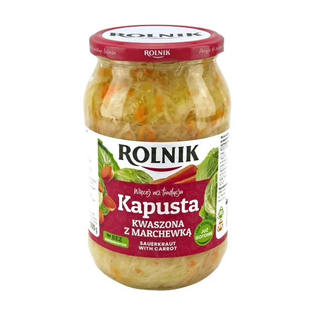 Kapusta kwaszona z marchewką, 900 ml, Rolnik 