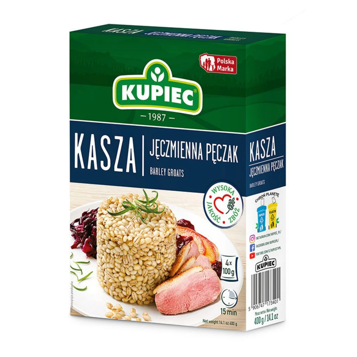 Kasza jęczmienna pęczak, saszetki, Kupiec