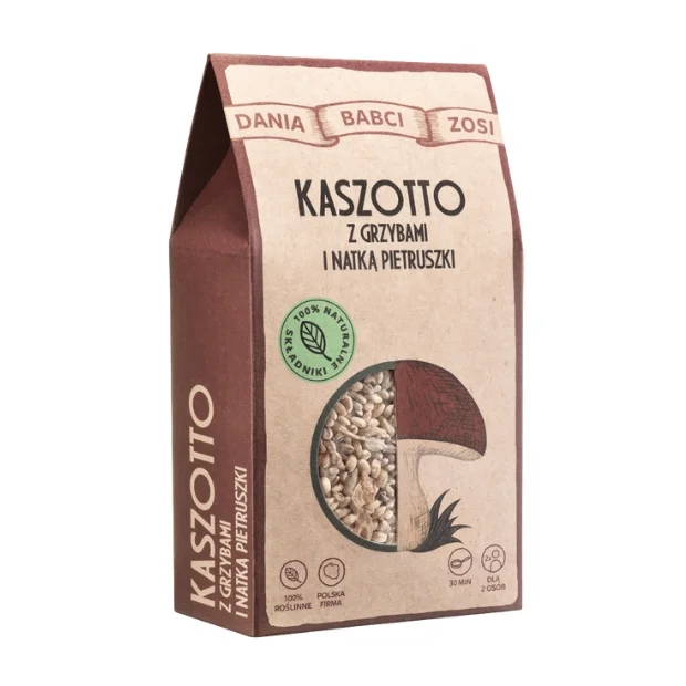 Kaszotto z grzybami i natką pietruszki 100% naturalny skład, 200 g, Dania Babci Zosi