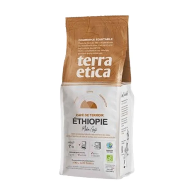 Kawa mielona arabica 100 % moka guji Etiopia Fair Trade Bio, 250 g, Terra Etica 