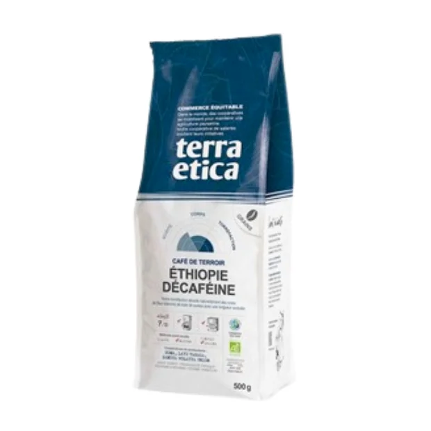 Kawa ziarnista bezkofeinowa arabica 100 % Etiopia Fair Trade Bio, 500 g, Terra Etica  