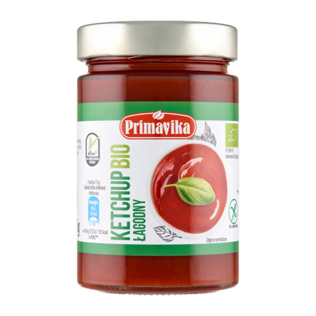 Ketchup łagodny bezglutenowy Bio, Primavika
