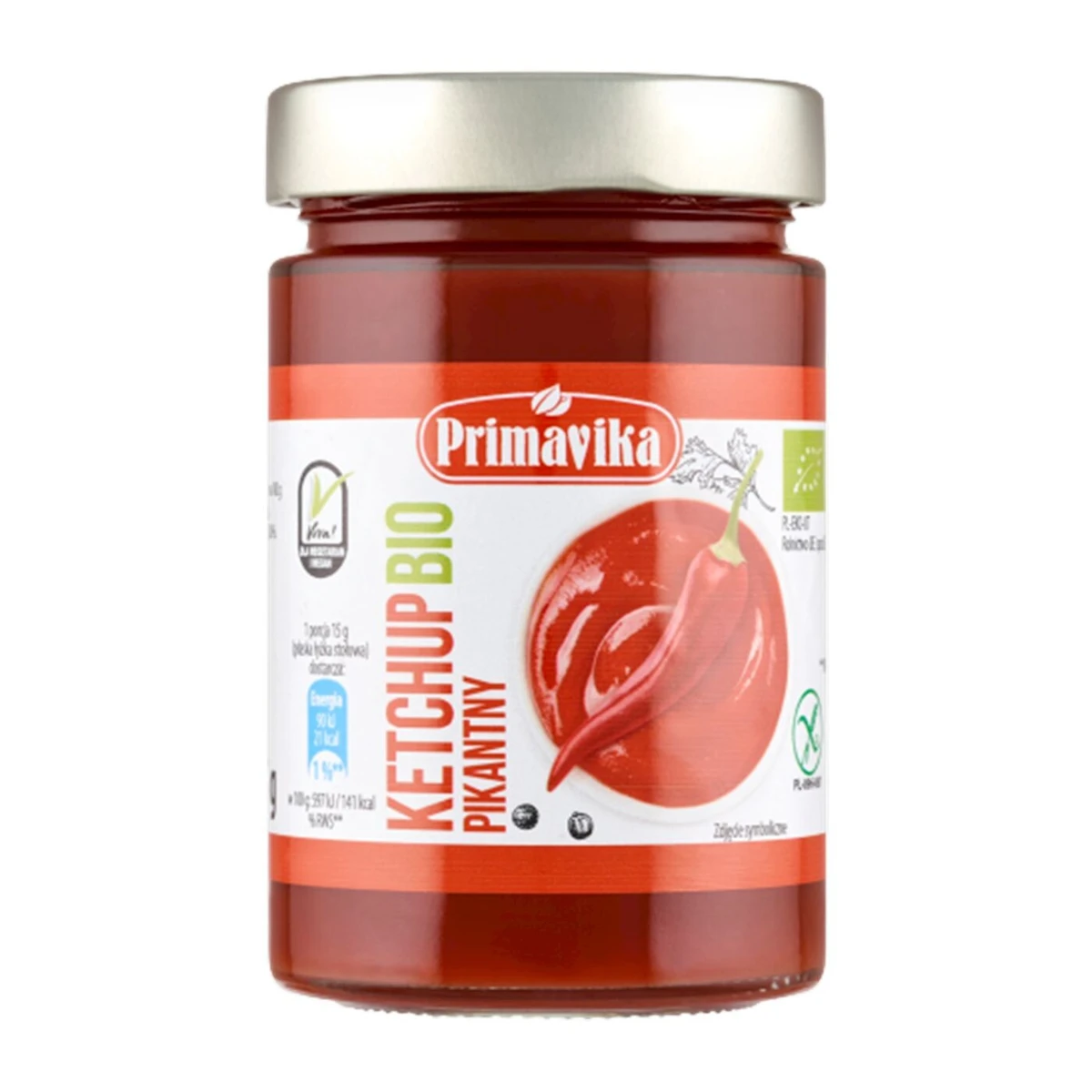 Ketchup pikantny bezglutenowy Bio, Primavika